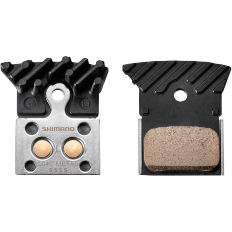 Shimano L04C disc pads and spring, alloy/stainless back with cooling fins, metal sintered