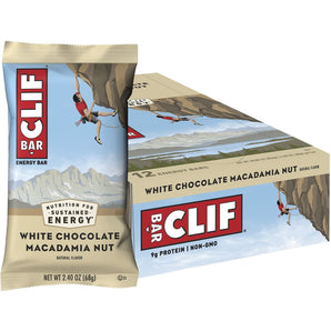 CLIF BAR - Energy Bar / Nutritional Protein Bar - White Chocolate Macadamia - 12 x 68 g