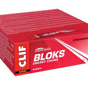 CLIF BAR BLOKS Energy Chews | Strawberry Flavour | 18 bars x 60g