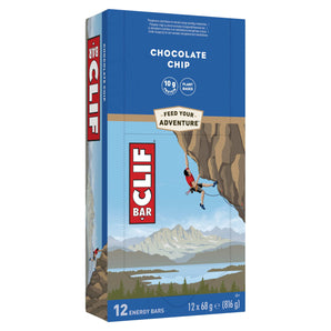 CLIF BAR - Energy Bar / Nutritional Protein Bar - Chocolate Chip - 12 x 68 g